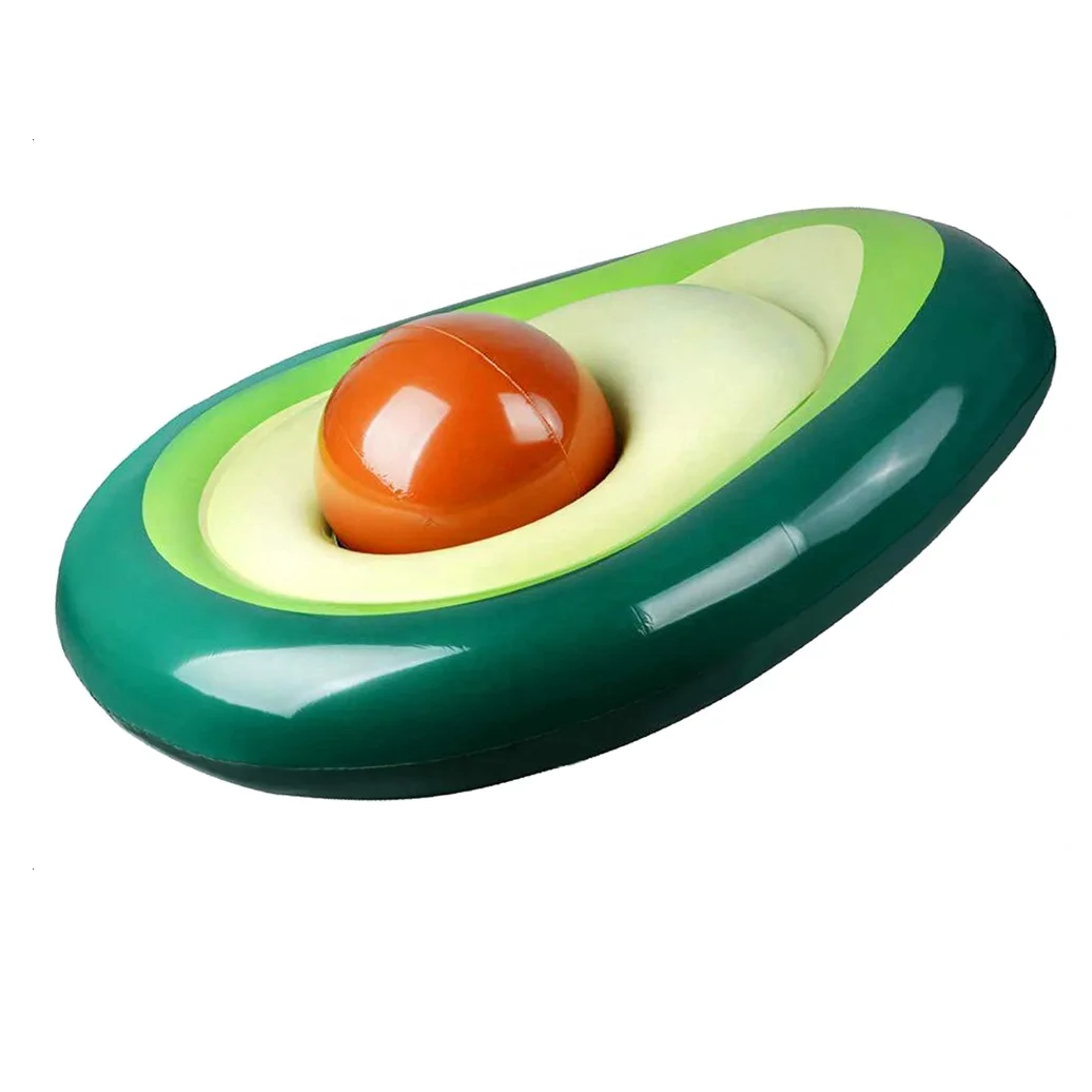 Swimming Pool Avocado Floats with Ball Inflatable Floatie Lounger Raft for Adults Summer Toys